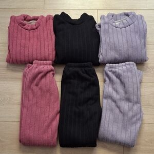 BUNDLE DEAL 🔥Cozy GIRL'S Fleece Winter Set - Pink, Black, and Purple